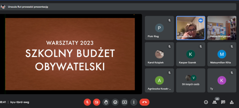 Szkolenie w ramach Szkolnego Budżetu Obywatelskiego