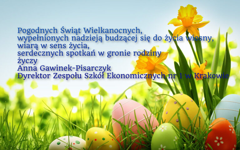 Życzenia z okazji Wielkanocy od p. Dyrektor Anny Gawinek-Pisarczyk