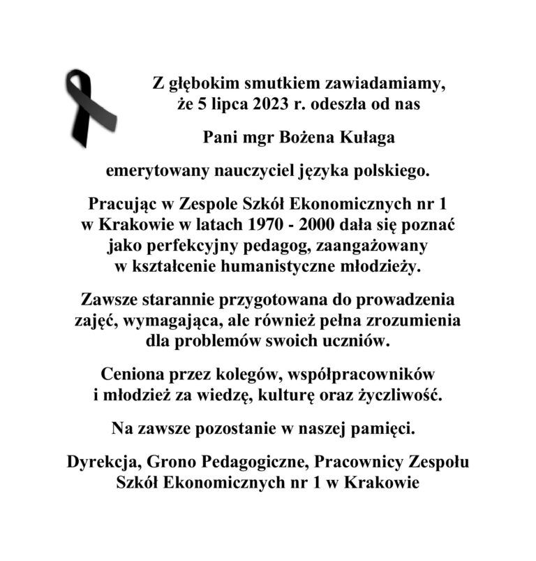 Odeszła od nas