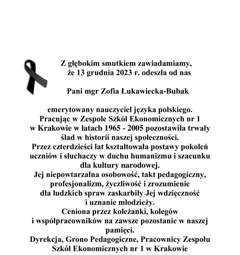 Odeszła od nas