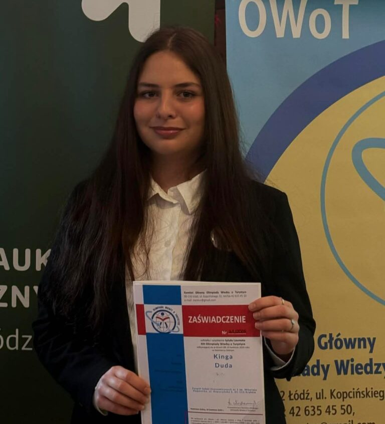 Kinga Duda laureatką XIII edycji Olimpiady Wiedzy o Turystyce